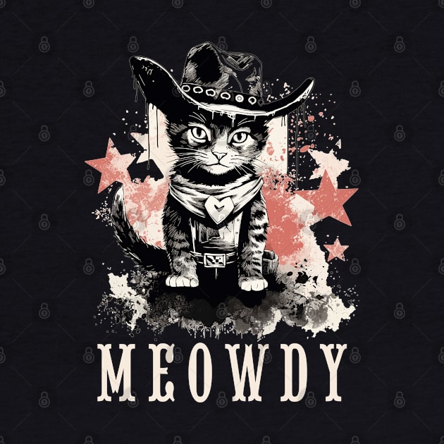 Funny Cat Cowboy Cowgirl Meow Howdy Meowdy by KsuAnn